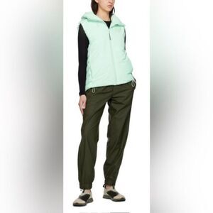NWT RAINS Women’s Loop Vest Full Zip with Hood Mineral Green - Size Large